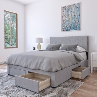 Lucas Contemporary Upholstered Queen Storage Bed