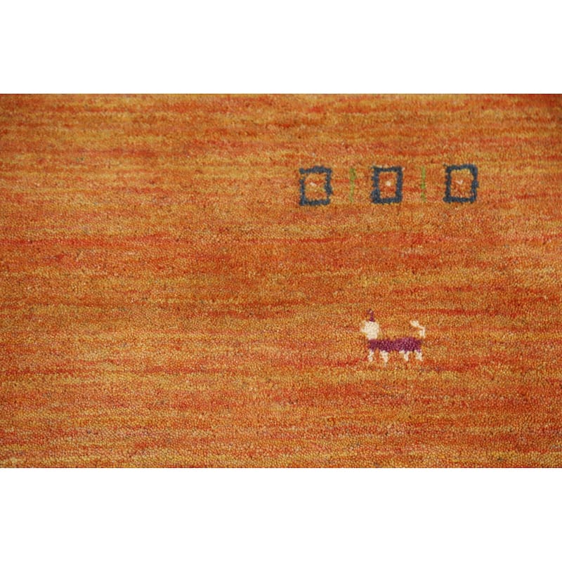 Hand Knotted Oriental 100% Wool Carpet Tribal Tribal Oranges & Rust Gabbeh Area Rug - 7' 8'' X 4' 11''