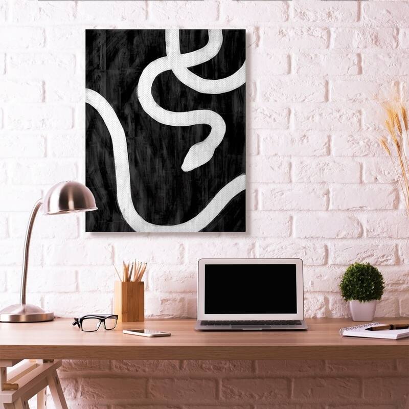 Stupell Snake Silhouette Black And White Animal Design Canvas Wall Art