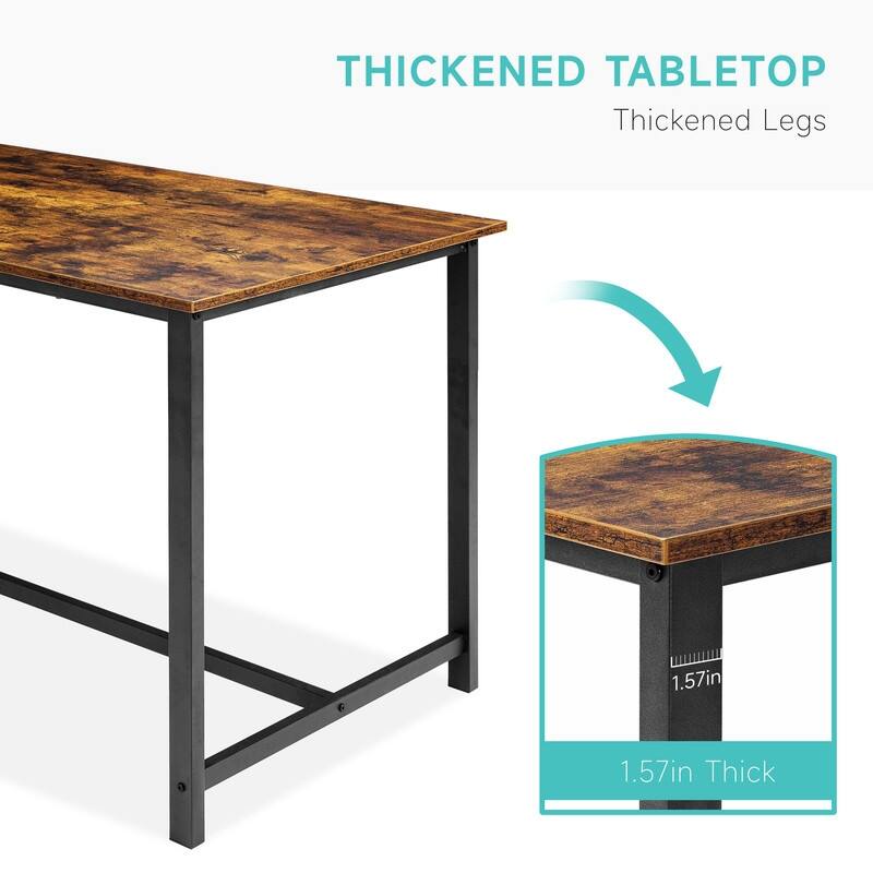 Industrial style dining table and chairs - Brown