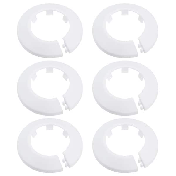 40mm Pipe Cover Decoration PP Plastic Water Pipe Escutcheon White 6pcs