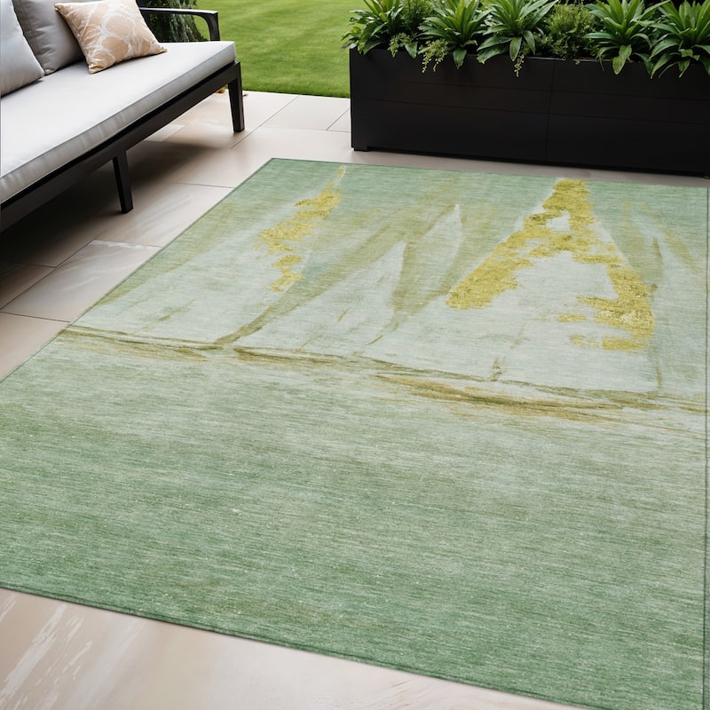 HomeRoots Nautical Transitional Rectangle Outdoor Rug - 5' X 8'