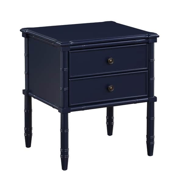 slide 5 of 33, Ettington Carved Bamboo 2-drawer Nightstand by Greyson Living Midnight Blue