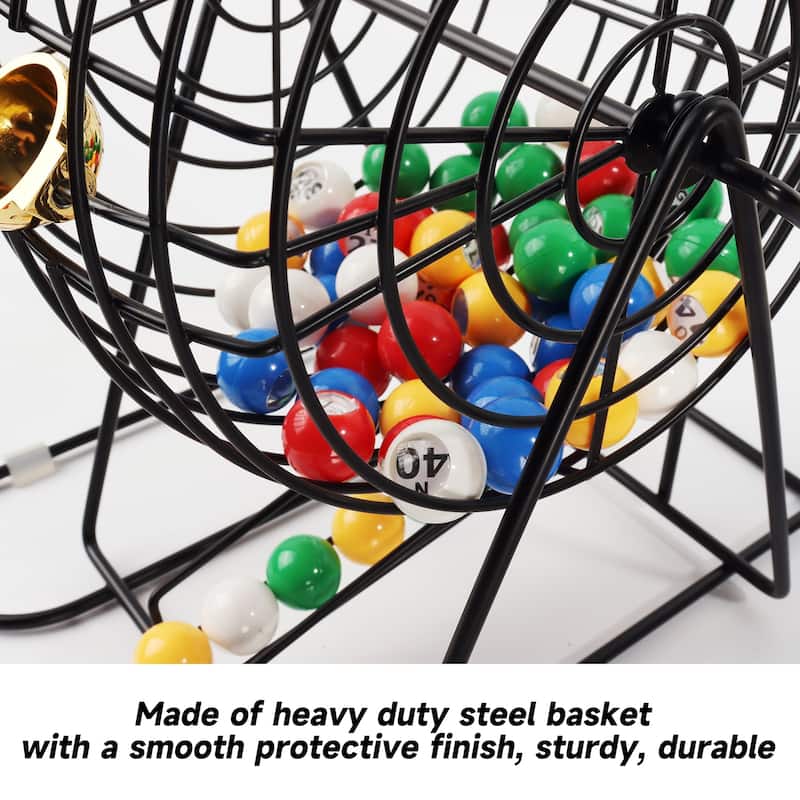 GSE™ Deluxe Bingo Game Set for Kids & Adults, Large Groups - Large Bingo Cage and Board, 7/8" Bingo Balls, 500 Chips, 50 Cards