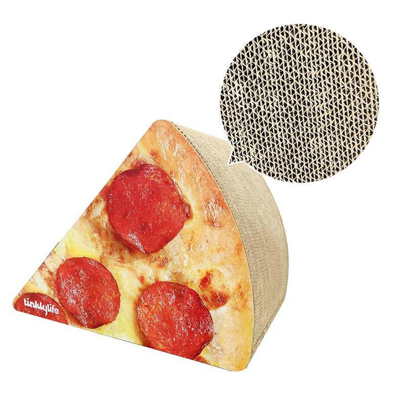 Cat Scratcher Post Cardboard Pizza Shape House Bed Furniture Protector