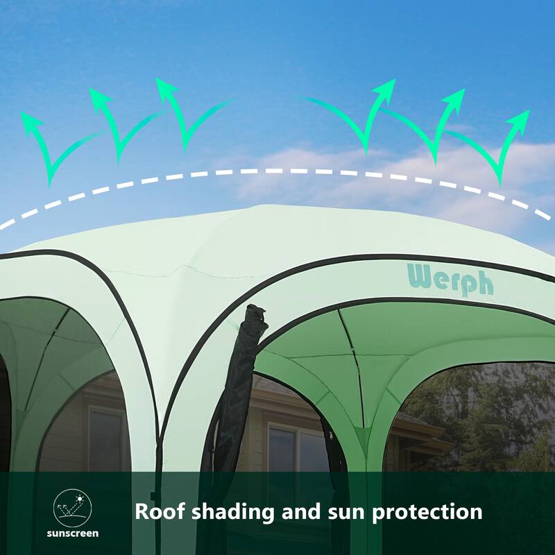 Werph Pop Up Canopy, Green, Portable Canopy Tent with Mesh Mosquito Net