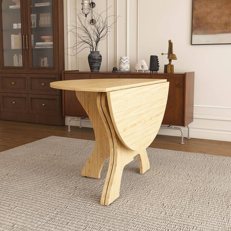 Roomfitters 43 Inch Folding Dining Table for Small Spaces, Space Saving Drop Leaf Kitchen Table