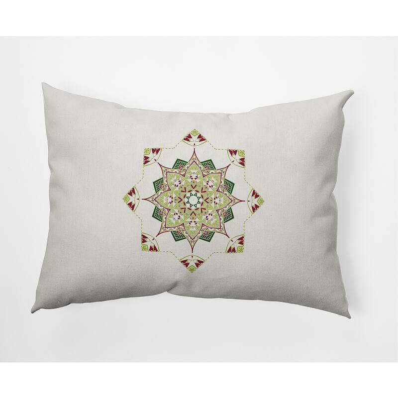 Snowflake Star Winter Soft Spun Polyester Decorative Throw Pillow - Green