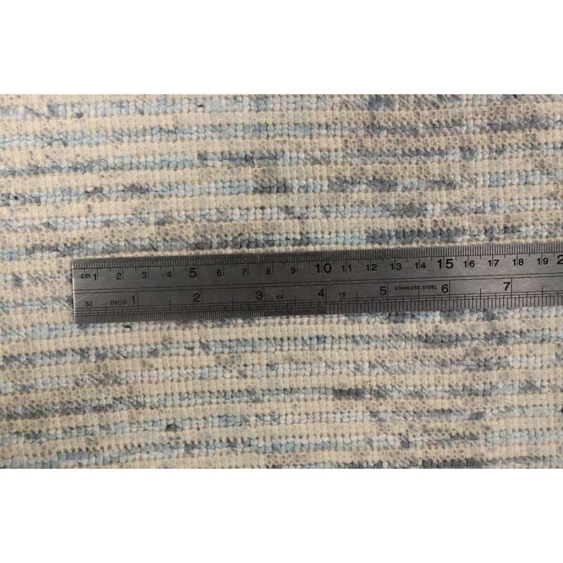 Hand Knotted Oriental Viscose Silk Carpet Modern Abstract Navy Blue & Blues Abstract Area Rug - 4' 0'' X 2' 0''
