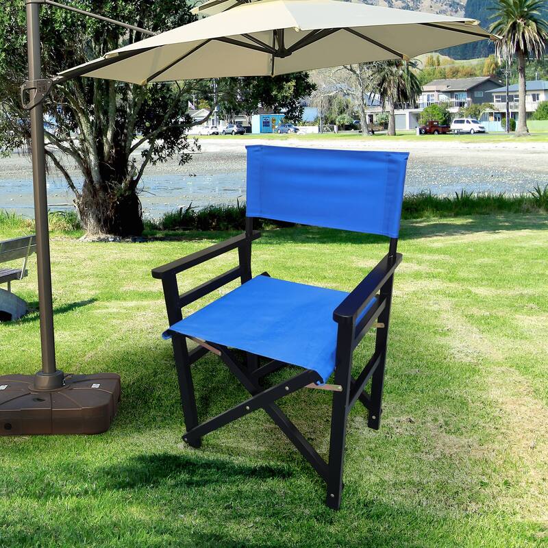 Set of 2 Wooden Canvas Folding Chairs