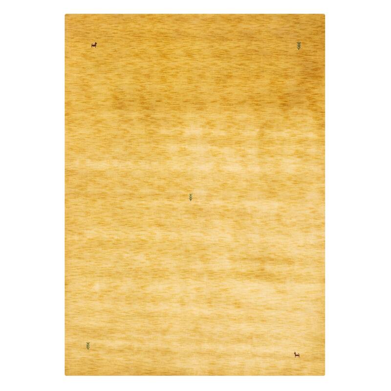 ECARPETGALLERY Hand Loomed Kashkuli Gabbeh Light Gold Wool Rug - 5'4 x 7'5