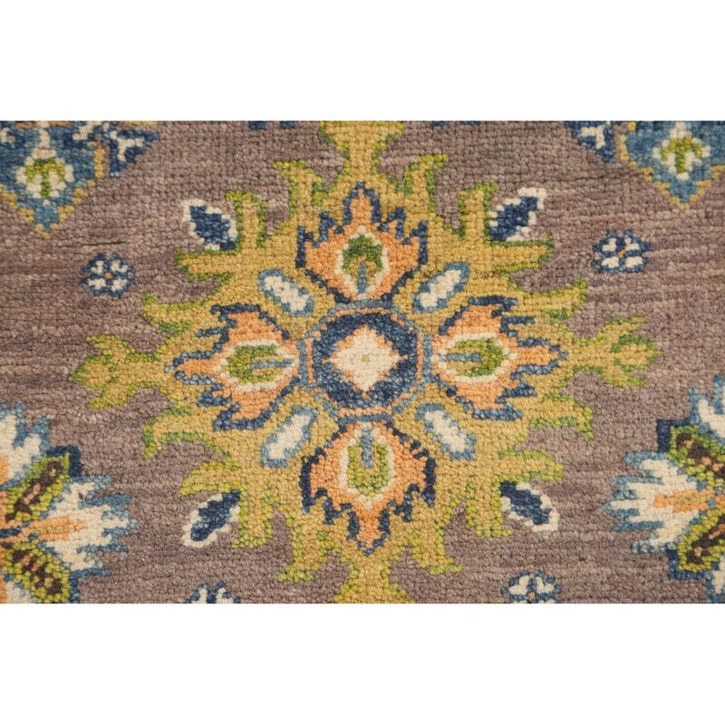 Brown Kazak Oriental Accent Rug Handmade Wool Carpet - 2'8" x 4'0"