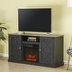 preview thumbnail 1 of 10, 54 in. TV Stand Console for TVs up to 60 in. with Electric Fireplace - 54" in Width Charcoal