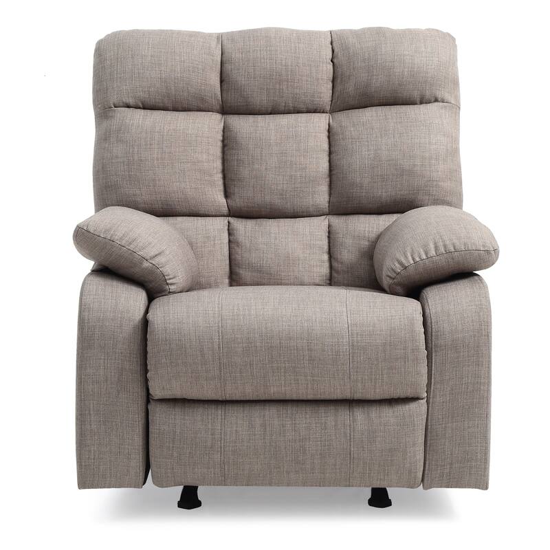 Fabric Upholstered Reclining Chair with Padded Arms - 39" - Gray
