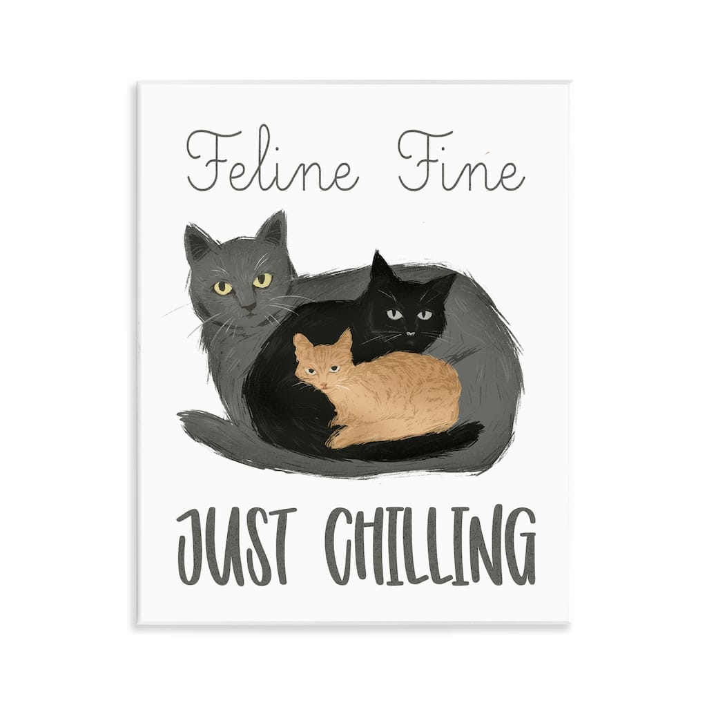 Stupell Feline Fine Just Chilling Wall Plaque Art Design By Ziwei Li