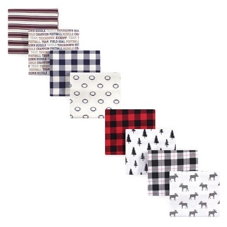 Hudson Baby Infant Boy Cotton Flannel Receiving Blankets Bundle Set, Football Moose, One Size - Football Moose - One Size