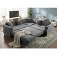 preview thumbnail 13 of 109, Homy Casa Chenille Sleeper Sectional Sofa with Pull-Out Bed