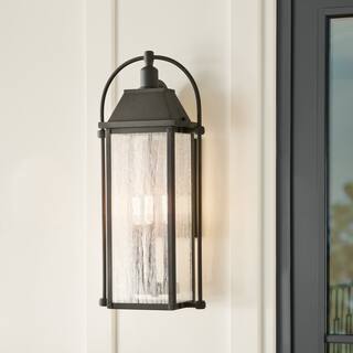 Kichler Lighting Harbor Row 3-Light Textured Black Outdoor Wall Sconce - 23.25 in