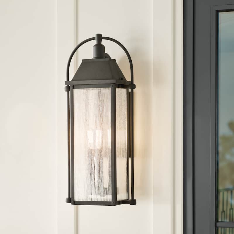 Kichler Lighting Harbor Row 3-Light Textured Black Outdoor Wall Sconce - 23.25 in