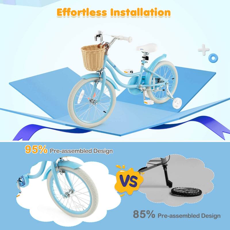 Prorider 18" Kid's Bike with Training Wheels Adjustable Handlebar Seat - See Details