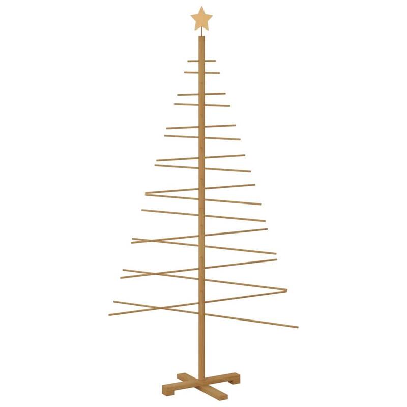vidaXL Wooden Christmas Tree with Stand Brown bamboo