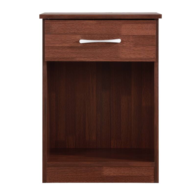 1-Drawer Nightstand with Open Shelf - 24" - Brown
