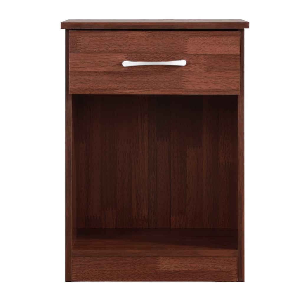 1-Drawer Nightstand with Open Shelf - 24" - Brown