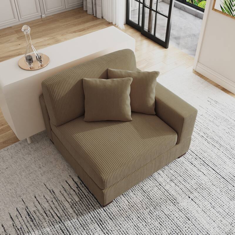 Corduroy Armchair Sofa Corner Chairs With Pillows
