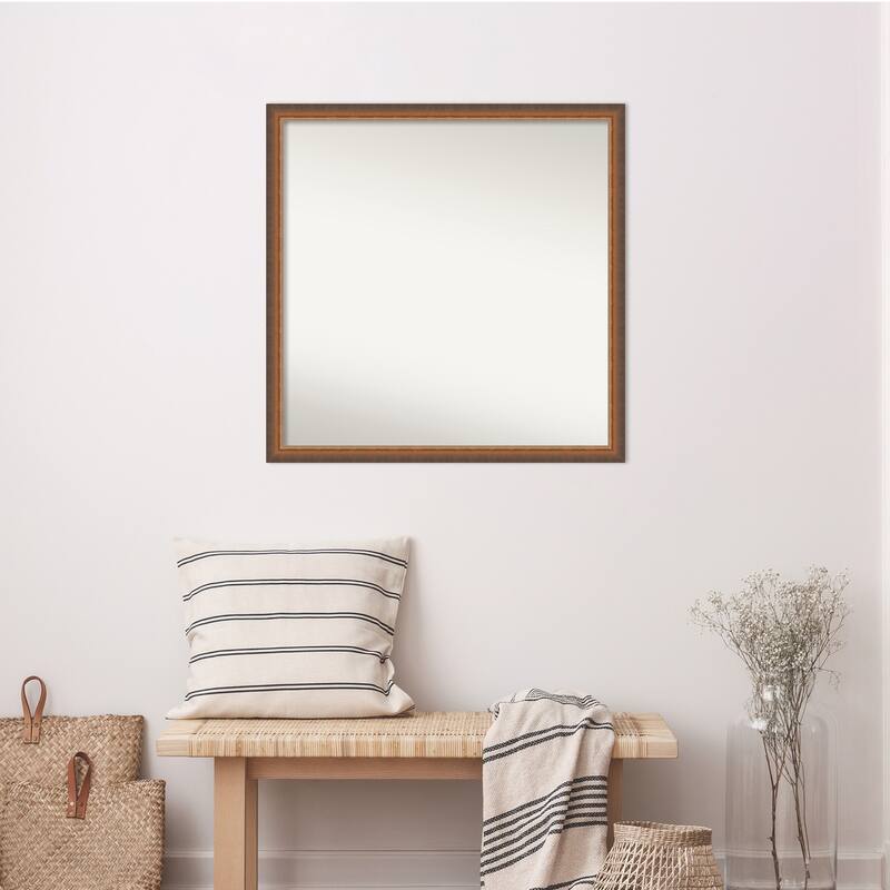 Two Tone Non-Beveled Wood Framed Wall Mirror