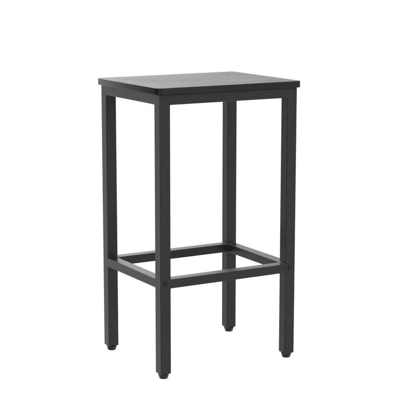 Bar Stools, Set of 2 Bar Chairs with Footrest, 2-Piece Dining Stools, 25.8-Inch Height, Rectangular Industrial Bar Stools