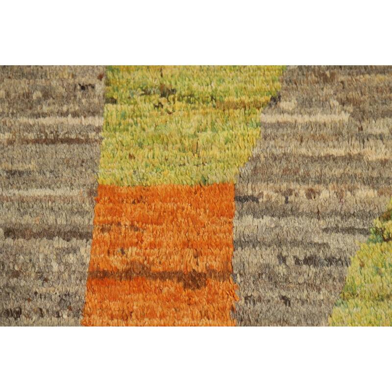 Moroccan Oriental Area Rug Handmade Tribal Geometric Wool Carpet - 6'9" x 9'9"