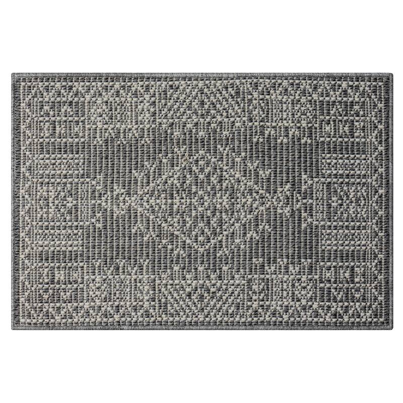 Terra by Obeetee Pavilion Medallion Rug - Cream/Onyx - 2' x 3'