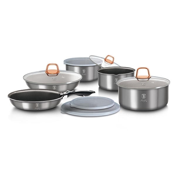 Berlinger Haus 12-Piece Cookware Set w/ Detached Ergonomic Handle, Moonlight Collection. Opens flyout.