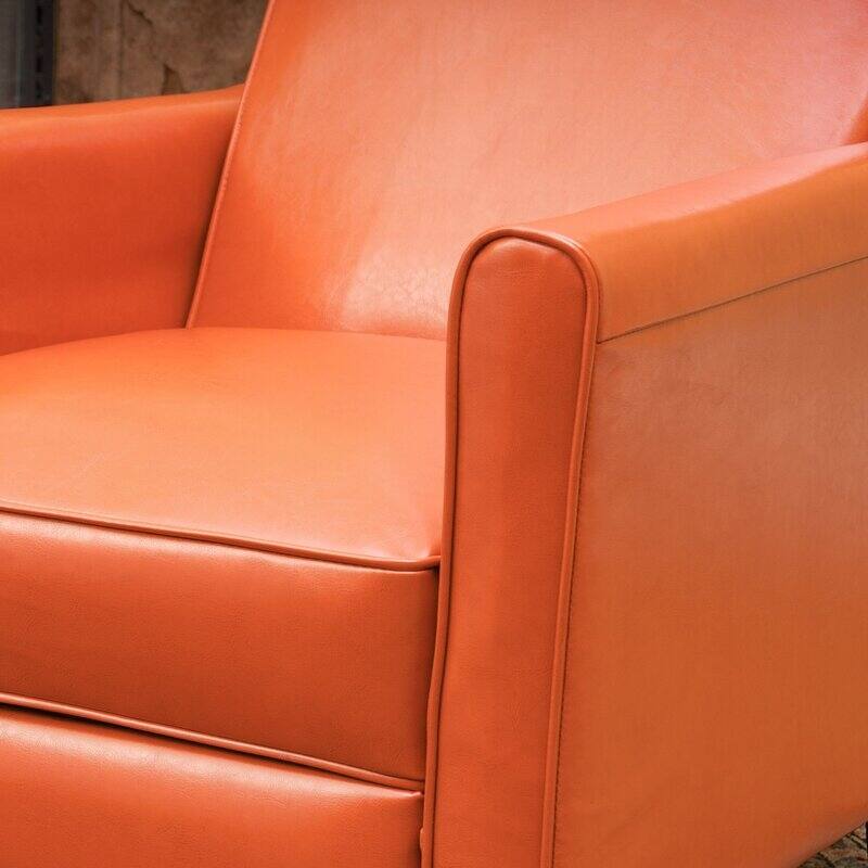 Recliner Push Back Chair For Elegant Home Décor Orange