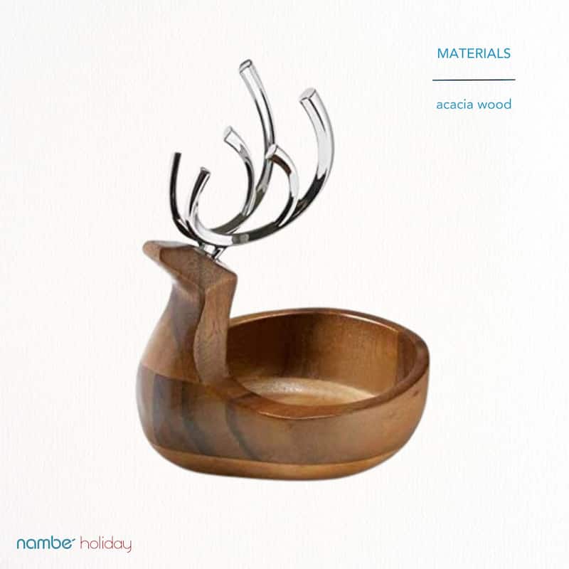 Nambe Holiday Reindeer Candy Dish