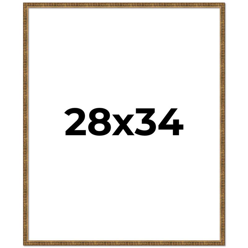 28x34 Frame Gold Kingsley Distressed Solid Wood Picture Frame Width