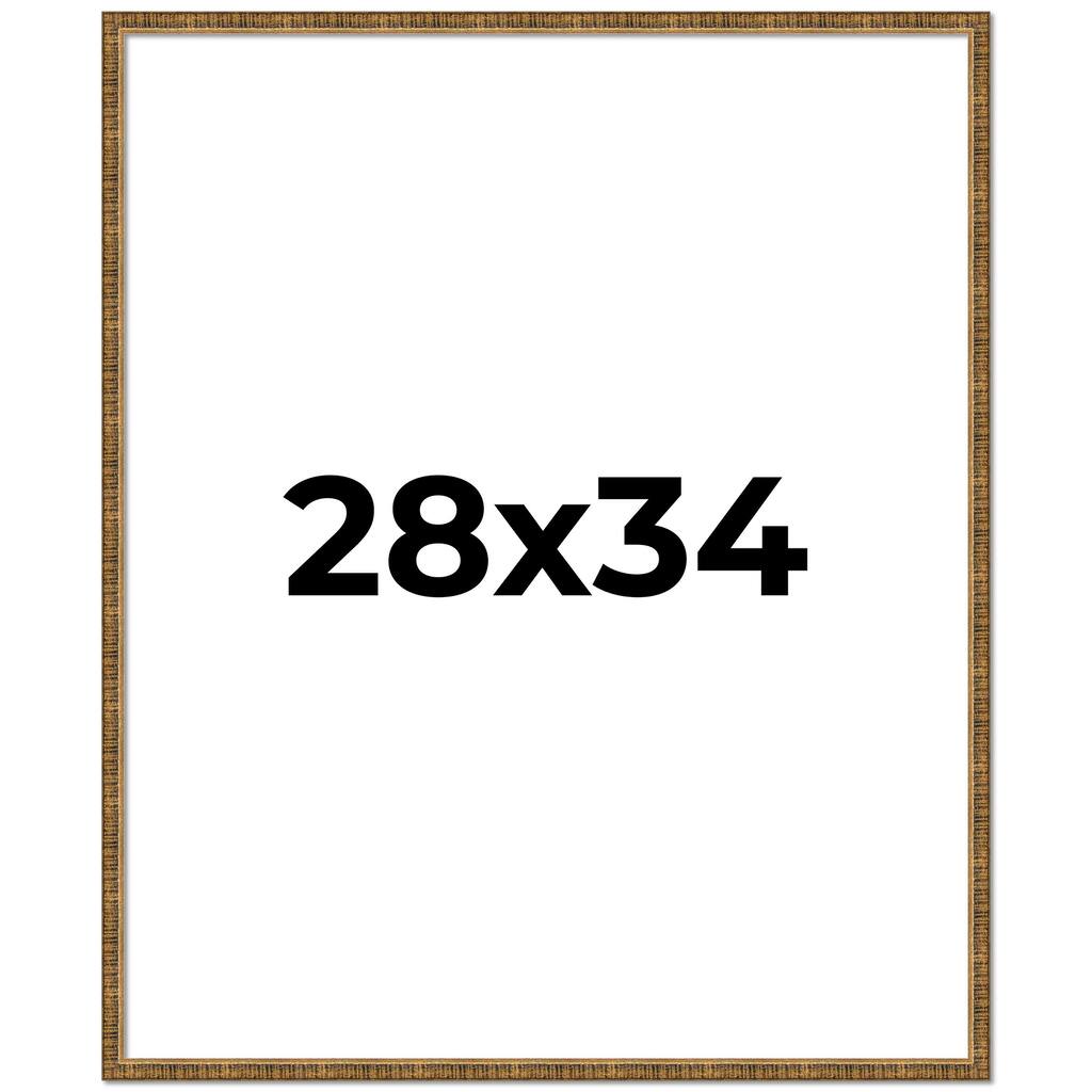 28x34 Frame Gold Kingsley Distressed Solid Wood Picture Frame Width