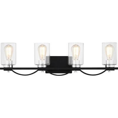 Salem 4-Light Matte Black Vanity Light - Matte Black