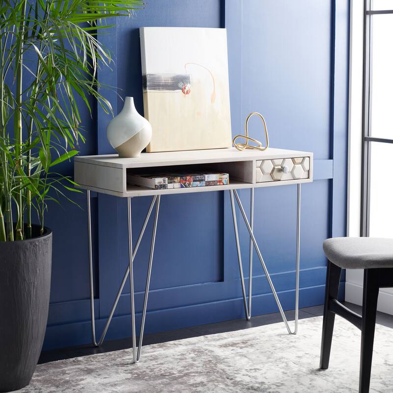 SAFAVIEH Werra 1-Drawer 1-Shelf Hairpin Leg Desk
