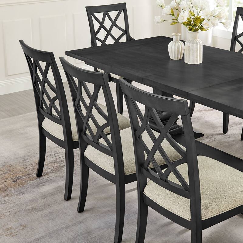 2-Pack Wooden Frame Dining Chairs, Comfortable Polyester Upholstery, Mid-Century Retro Style