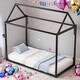 preview thumbnail 2 of 22, Kids and Baby Twin Size Metal House Shape Platform Bed,Sturdy Frame For Home