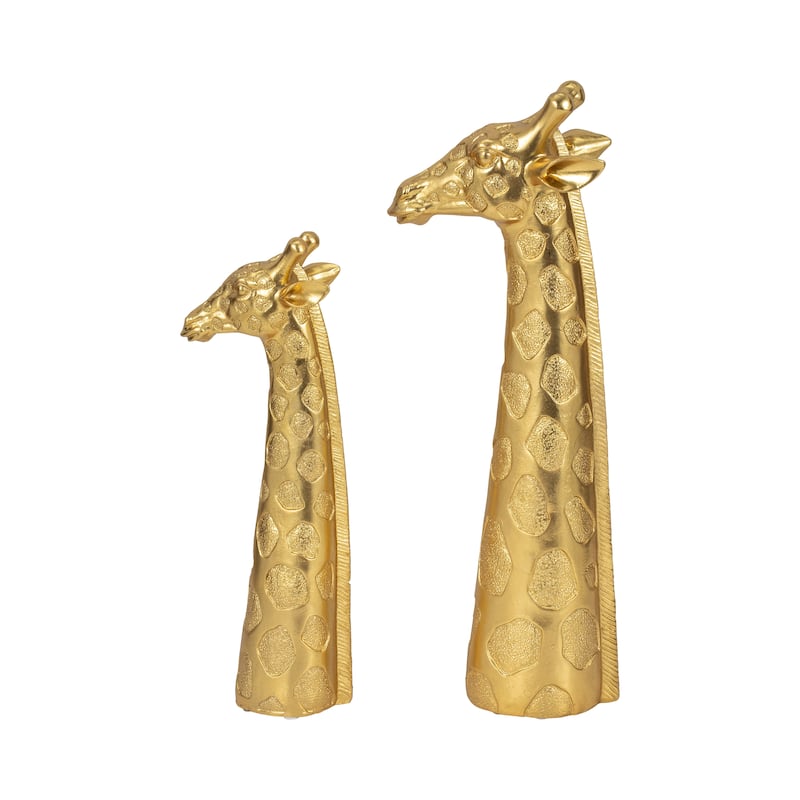 Resin Modern Giraffe Head Figurine Decor - Gold