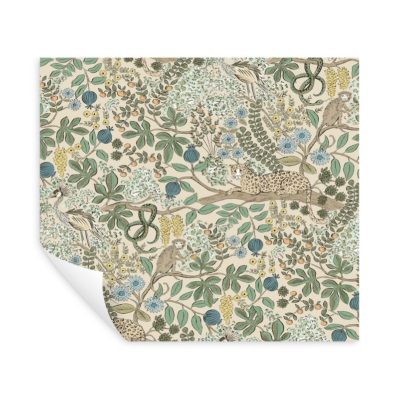 Rifle Paper Co. Safari Cream Jungle Toile Premium Peel + Stick Wallpaper