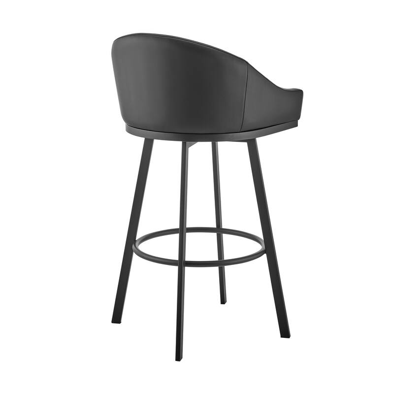 Eleanor Black or Brushed Stainless Steel Swivel Counter or Bar Stool