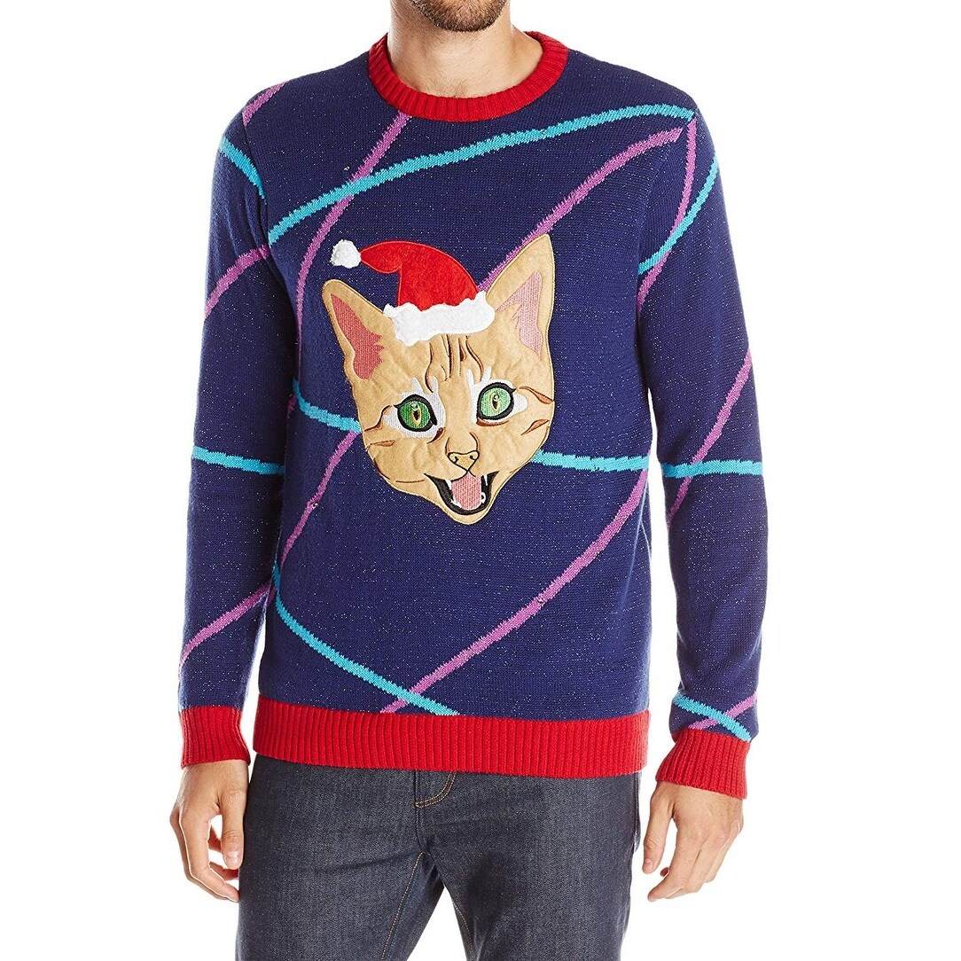 Shop Blizzard Bay Blue Mens Size Small S Light Up Cat Crewneck