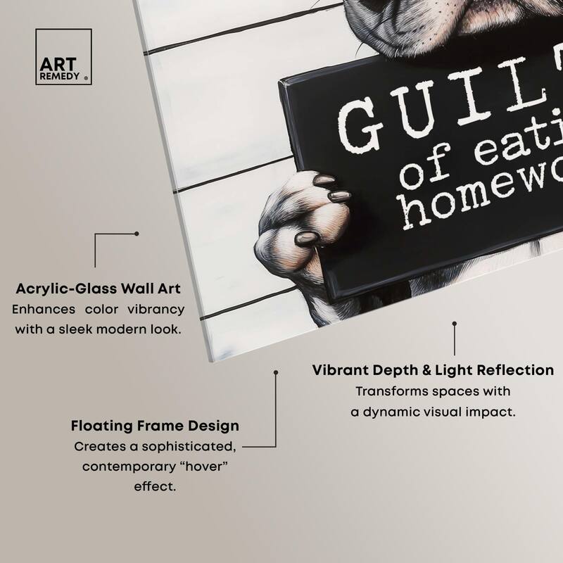 Guilty of Eating Homework Acrylic by Art Remedy, Ready to Hang