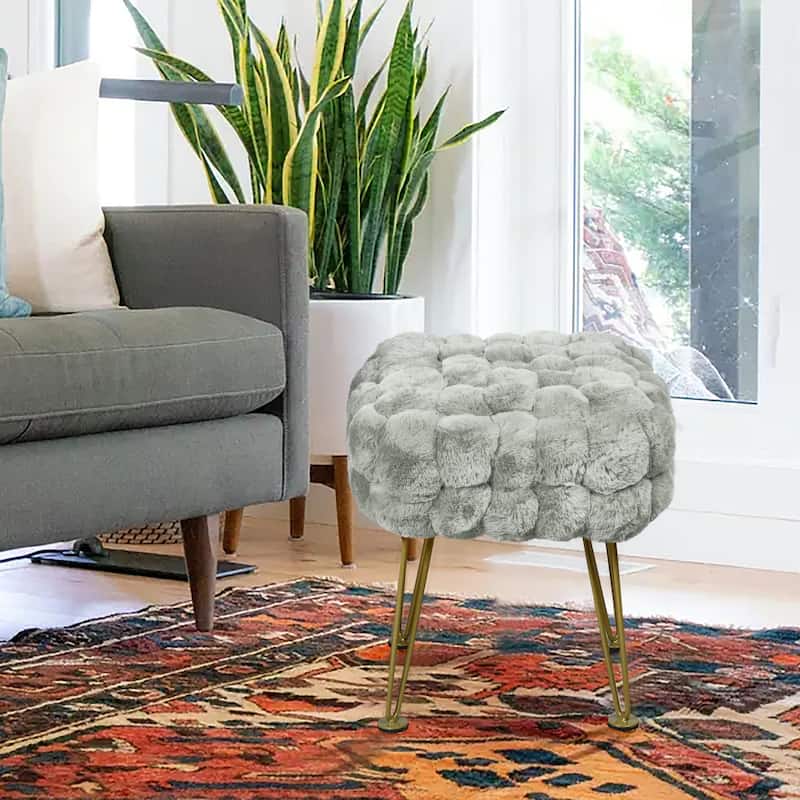 FoxFauxFur Pouf Stool