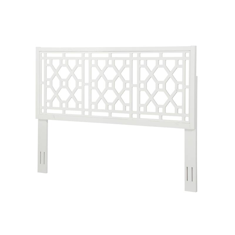Classic White Chippendale Headboard - King Size, Adjustable Height, Fits Standard Metal Frames