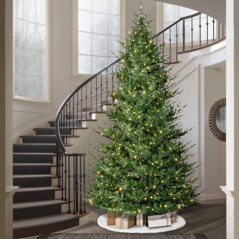 Puleo International 12' Pre-Lit Artificial Hillside Spruce Tree - 12 Foot
