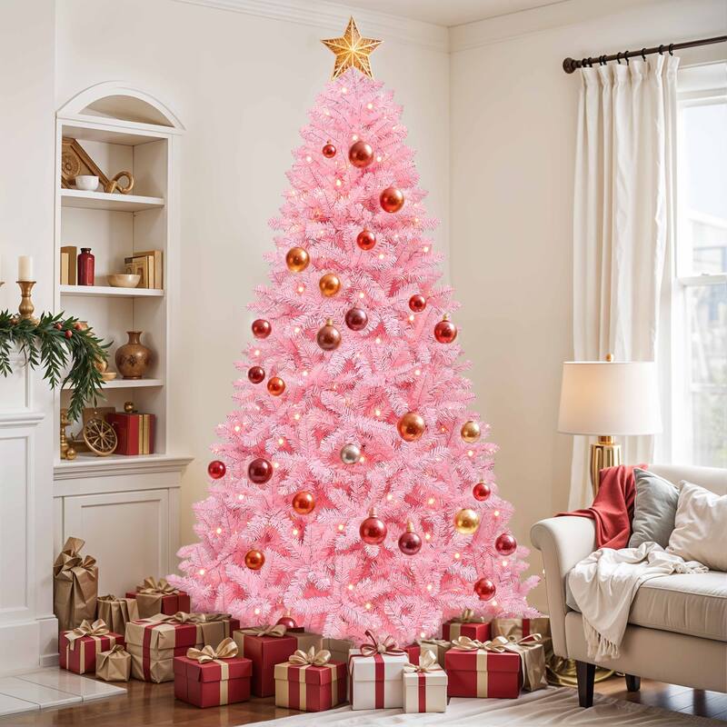 6/7.5 Ft Pink Spruce Artificial Christmas Tree